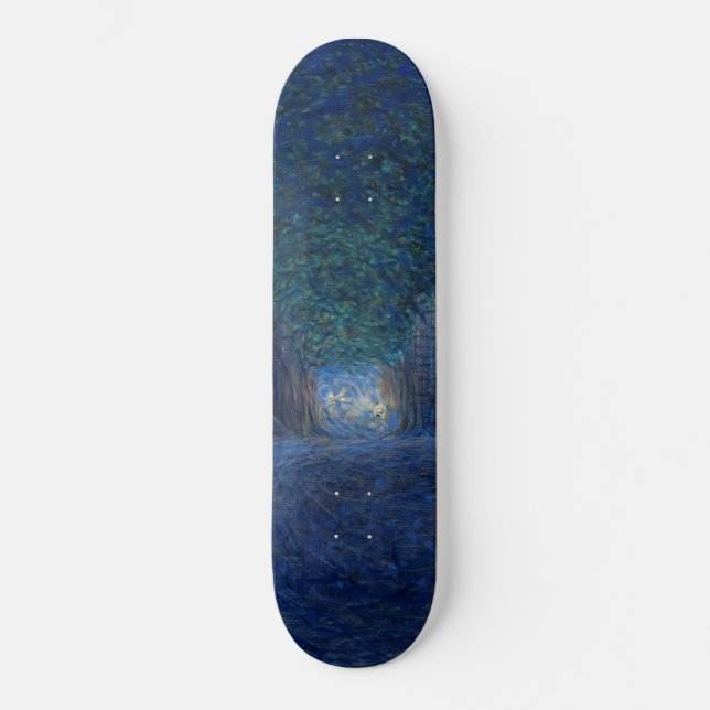 Skateboard À Dusk (Paysage De Nuit) (Scène Du Soir) (Recto)