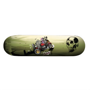 Skateboard Abrégé sur urbain moto et crânes