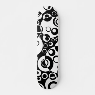 Skateboard Abstract Bubbles 02 - B/W - Retro