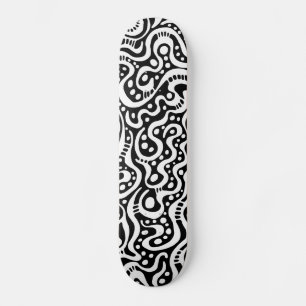 Skateboard Abstrait 041211v3 - Blanc sur noir