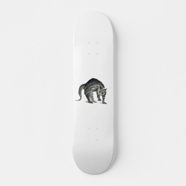 Skateboard abstrait de chat effrayé (Devant)