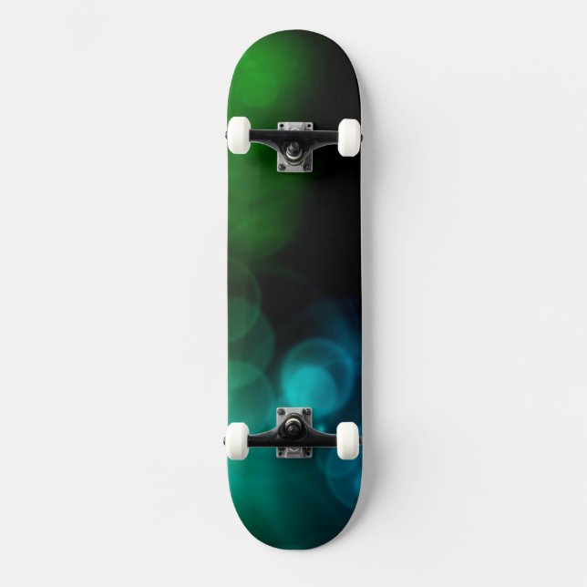 Skateboard Abstrait fumé bleu et vert (Recto)