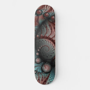 Skateboard Abstrait Imaginaire dynamique Fractal Art Brown Bl