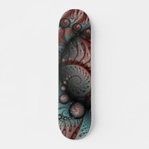 Skateboard Abstrait Imaginaire dynamique Fractal Art Brown Bl