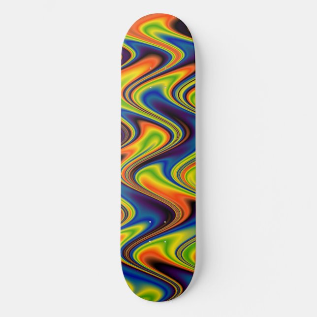 Skateboard Abstrait multicolore ondulé (Recto)