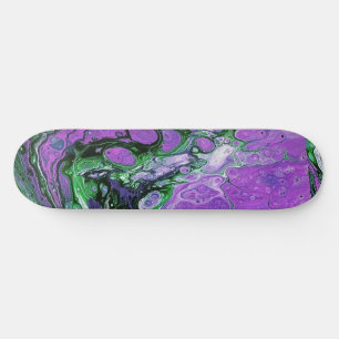 Skateboard Abstrait pourpre et vert