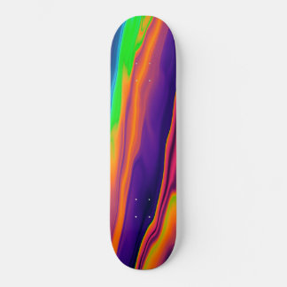 Skateboard Abstrait Rainbow Holographic Iridescente Motif