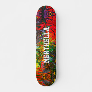 Skateboard Abstrait rouge coloré personnalisé