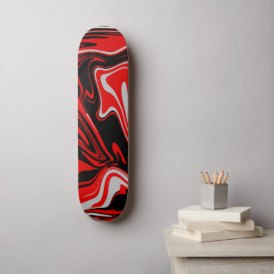 Skateboard Abstrait rouge et noir