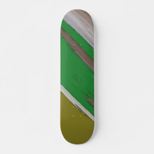 Skateboard Abstraite diagonale verte et Brown