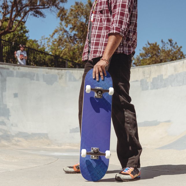 Skateboard Acceptation | Motif de Blue Indigo Violet Shibori (Extérieur 2)