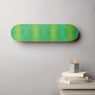 Skateboard Acceptation   Motif de Shibori jaune bleu