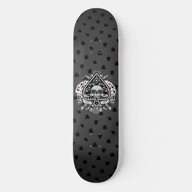 Skateboard Ace de pique Skuls Jouer des cartes Joueur (Recto)