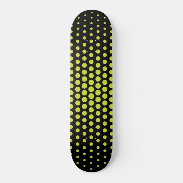 Skateboard Acid Green Techno Dots Moderne Noir (Recto)