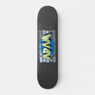 Skateboard Adam Votre Nom Graffiti Brick Wall Stylisé