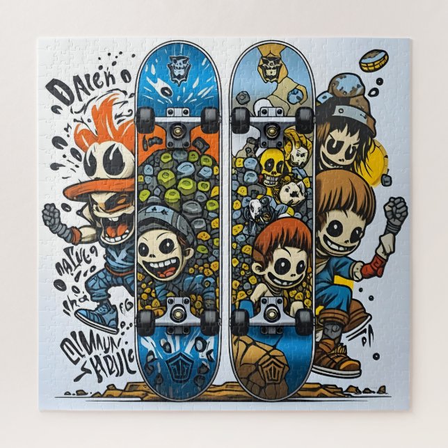 Skateboard Adventure Art Puzzle (Vertikal)