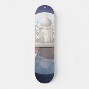 Skateboard Affiche de voyage de l'icône du monde indien