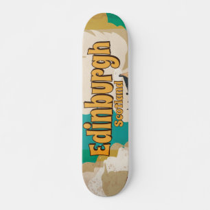 Skateboard Affiche de voyage vintage d'Édimbourg