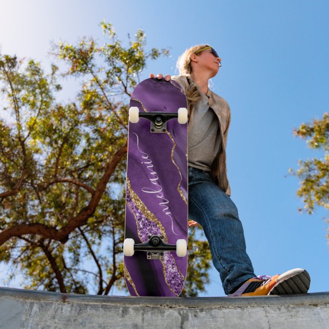 Skateboard Agate Violet violet or Parties scintillant Géode N (Extérieur 1)
