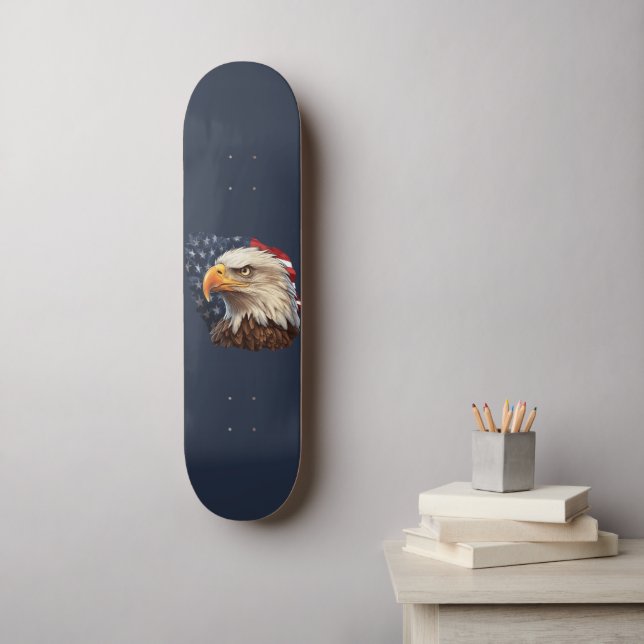Skateboard Aigle à drapeau américain (Art mural)