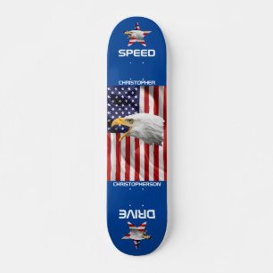 Skateboard Aigle Brave, Drapeau Américain, Patriotique