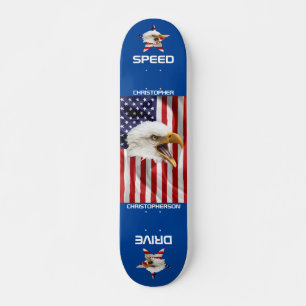 Skateboard Aigle Rampant, Drapeau Américain, Patriotique