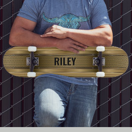 Skateboard Ajouter un nom Initiales, Bandes métalliques d'or
