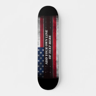 Skateboard Ajouter votre texte sur le drapeau américain