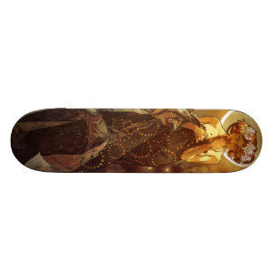 Skateboard Alfons Mucha : Luna