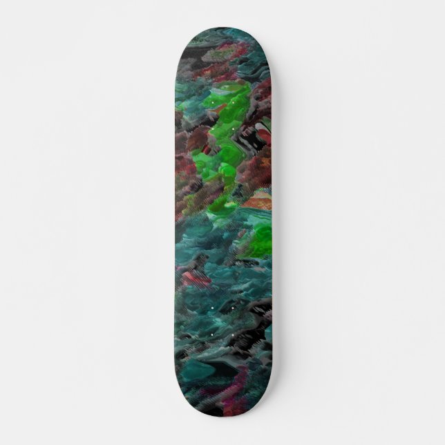 Skateboard Algas ou corais do mar com efeito onda (Devant)