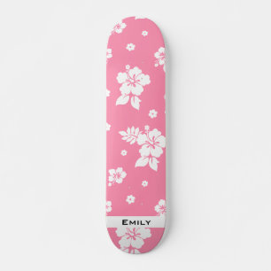 Skateboard Aloha Pink Classic Hawaiian Seamless Pattern