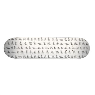 Skateboard Alphabet de langue des signes américaine en noir