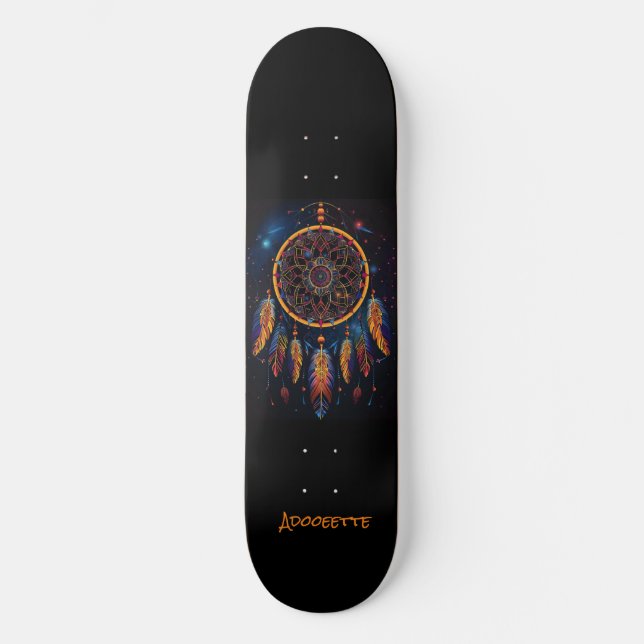 Skateboard amérindien personnalisé (Recto)