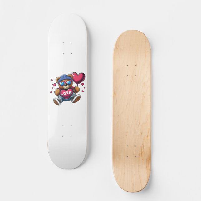 Skateboard Amour Ours (Recto)