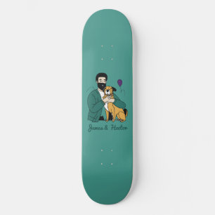 Skateboard Amoureux des chiens personnalisable