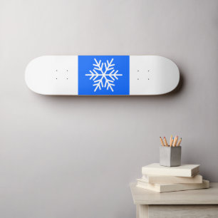 Skateboard Amusants Large Alpine Bleu Blancs Gras Snowflake