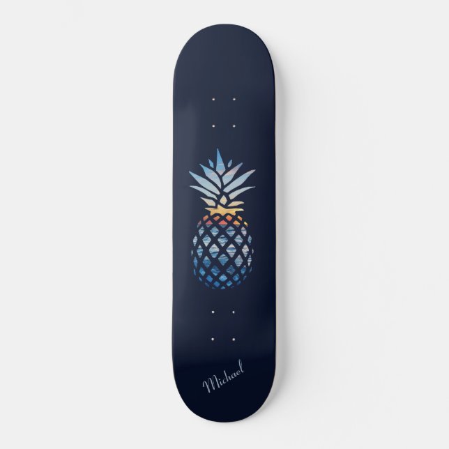 Skateboard Ananas Sunset Beach Custom (Recto)