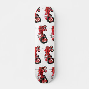 Skateboard Ancien tracteur rouge