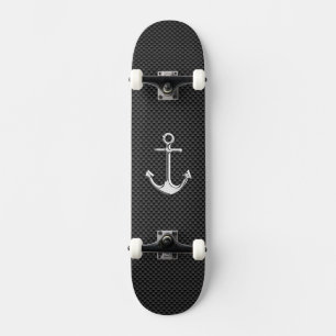 Skateboard Ancre Chrome sur fibre de carbone