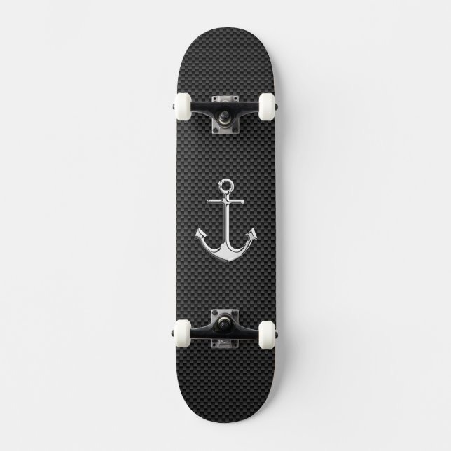 Skateboard Ancre Chrome sur fibre de carbone (Recto)