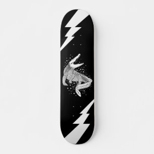 Skateboard Animal White Silhouette - Crocodile
