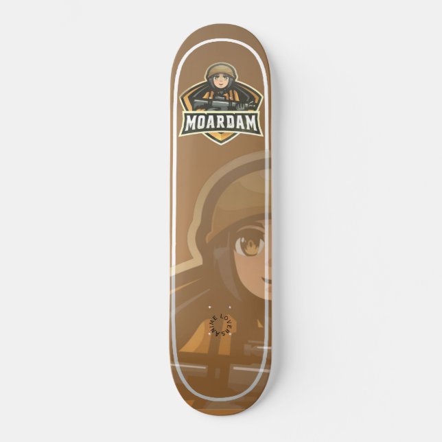 Skateboard, Animation am Skate, Deck am Skate. Skateboard (Vorderseite)
