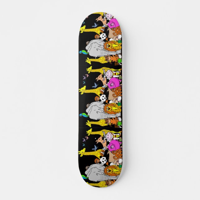 Skateboard Animaux heureux (Devant)