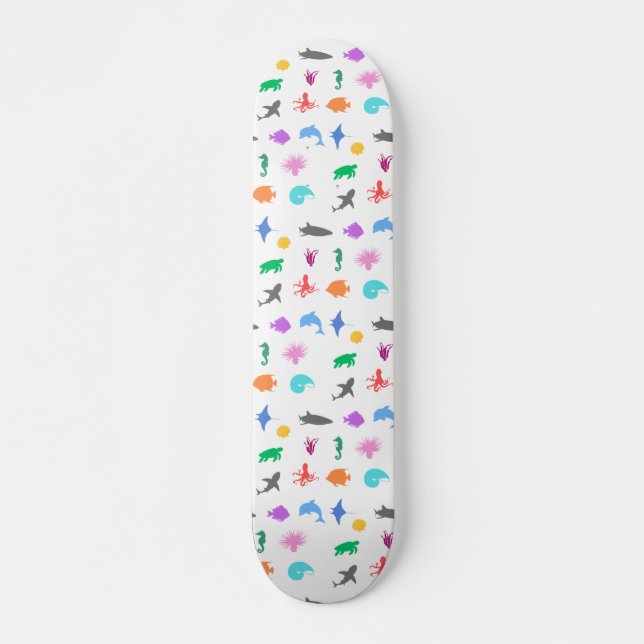 Skateboard Animaux marins à motifs (Devant)