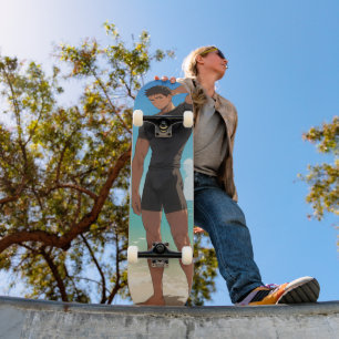 Skateboard Anime Boy sur la plage