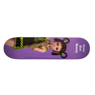 Skateboard Anime Kawaii Fille Mignonne Mais Sassy Avec Attitu