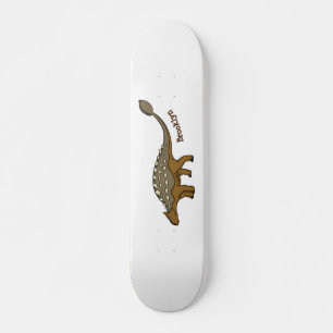 Skateboard Ankylosaurus armoured dinosaur illustration