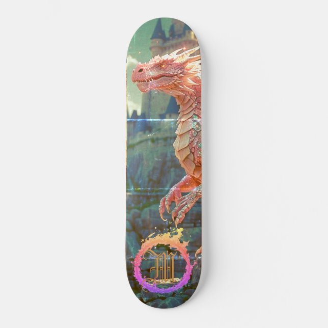 Skateboard *~* AP88 Cercle de feu Feu Élément Dragon (Recto)