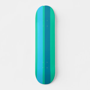 Skateboard Aqua Blue Stripes Skate