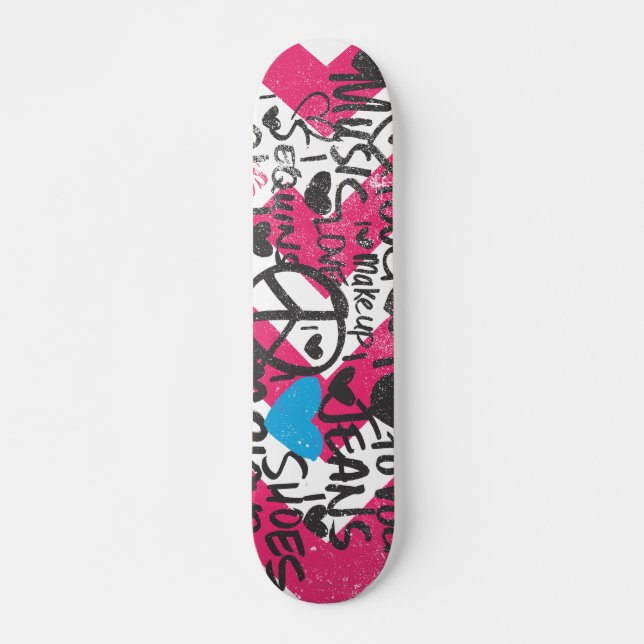 Skateboard Aqua de graffiti (Devant)
